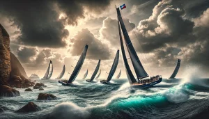 yacht race at sea